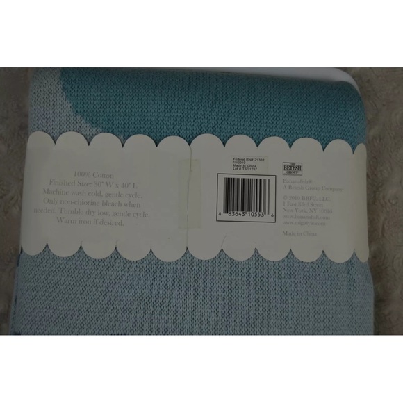 MiGi Little Whale Knit Baby Blanket Blue Green Security Lovey - Picture 4 of 6